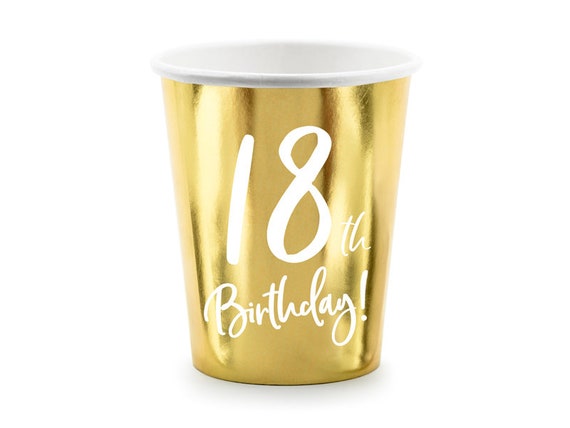 Partycolarità Gadget Gobelet 18 ans, verre à paillettes, doré, idée cadeau  pour fête 18ème anniversaire : : Cuisine et Maison