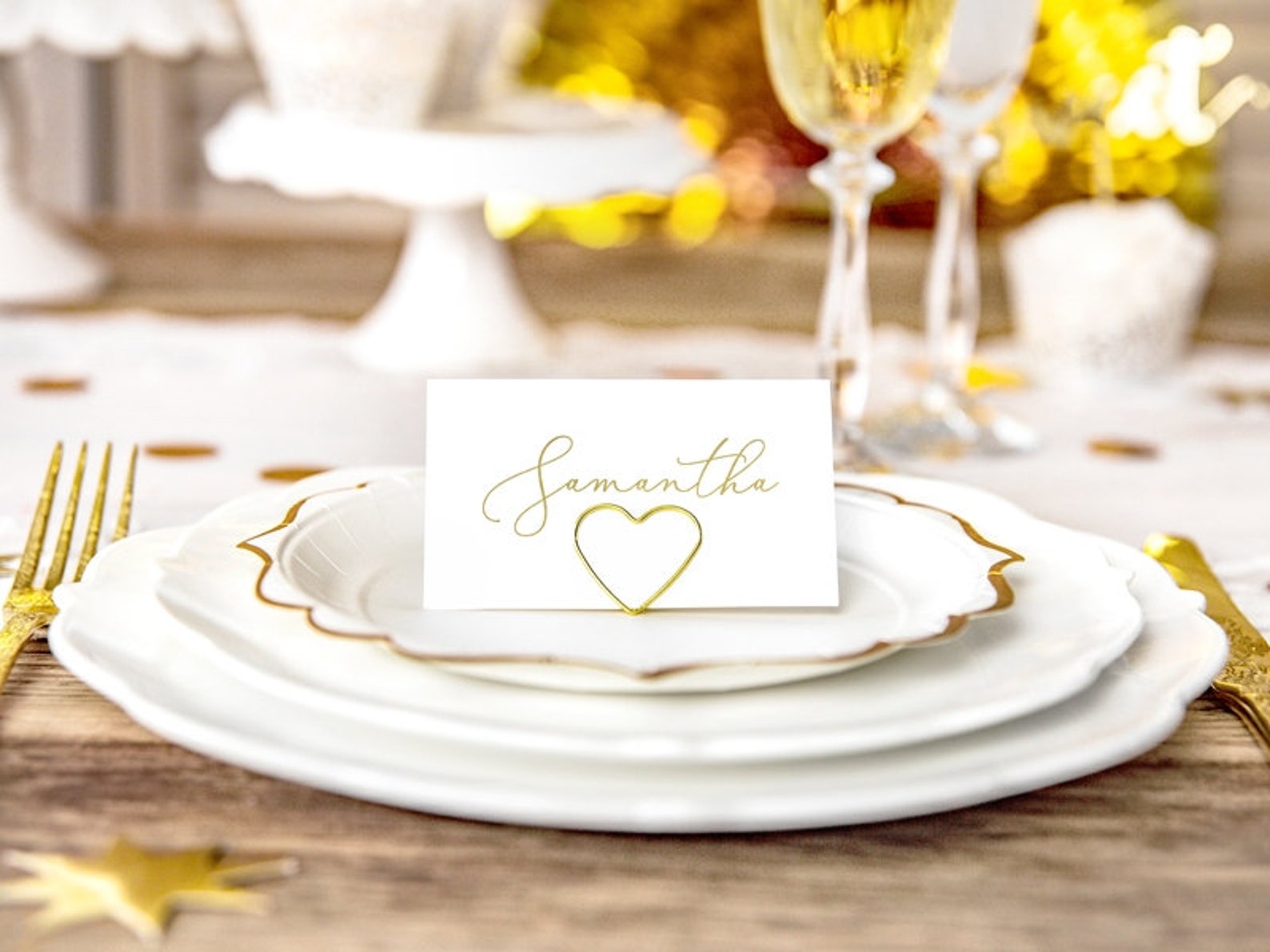 10 Gold Place Card Holders Gold Wedding Metal Table Etsy