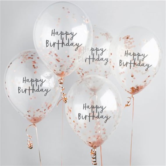 Rose Gold Happy Birthday Balloon