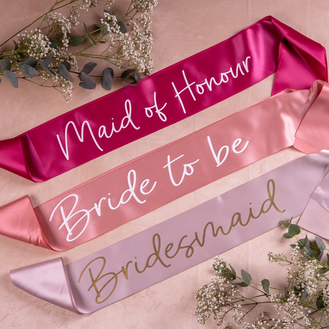 Custom Bridesmaid Sash Hen Party Sashes Bachelorette Party Etsy UK