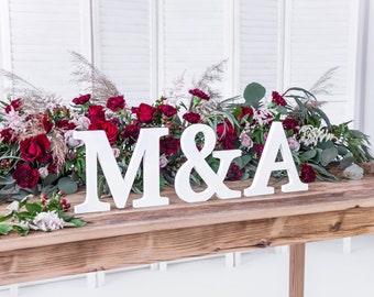 White Wooden Wedding Letters, Wooden Wedding Party Signs, Wedding Decorations, Top Table Decorations, Personalised Gifts for the couple