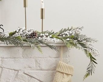 Christmas Fern Garland, Christmas Decorations, Foliage Garlands, Festive Decoration, Christmas Wreath, Mantelpiece and Fireplace Decorations