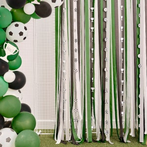 Football Party Backdrop, Paper Streamer Football Party Backdrop, Soccer Party Decorations, Children's Kids Sports Party, Boys Birthday Party