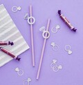 20 Engagement Ring Straws, Hen Party Straws, Engagement Party Straws, Party Straws, Bridal Shower Straws, Bachelorette Party Straws