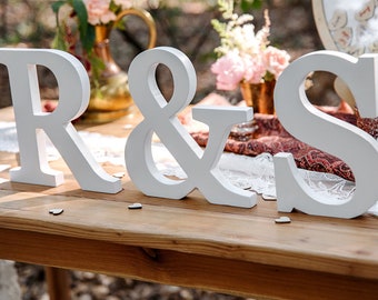 Lettere bianche in legno personalizzate, cartelli per feste in legno, decorazioni di compleanno, decorazioni per matrimoni, decorazioni per la tavola per feste, regali personalizzati