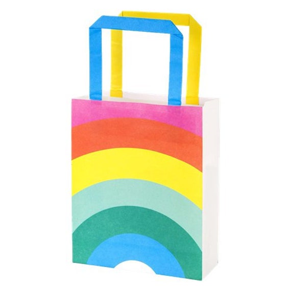 8 sacchetti da festa arcobaleno, sacchetti regalo di compleanno