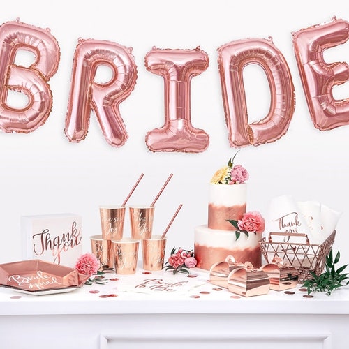 Rose Gold Bride Hen Party Balloon Bunting Hen Party Backdrop Etsy