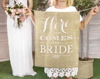 Here Comes The Bride Aisle Sign, Rustic Wedding Decorations, Wedding Signs, Rustic Wedding Props, Aisle Decorations, Wedding Decor