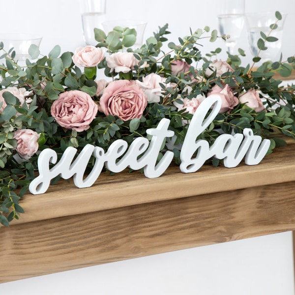 Sweet Bar Wooden Signs, Wedding Decorations, Wedding Table Signs, Wooden Wedding Decorations, Rustic Top Table Decor, Wedding Signs