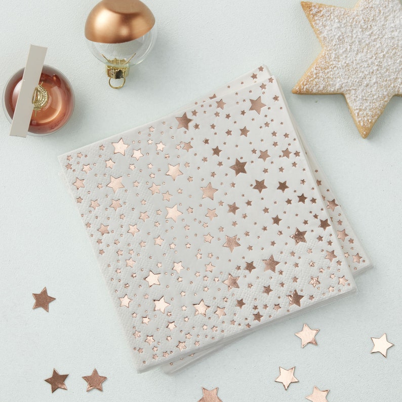 Birthday Party Napkins Wedding Tableware Birthday Party Napkins 20 Pack Baby Shower Tableware Christmas Napkins Rose Gold Star Napkins