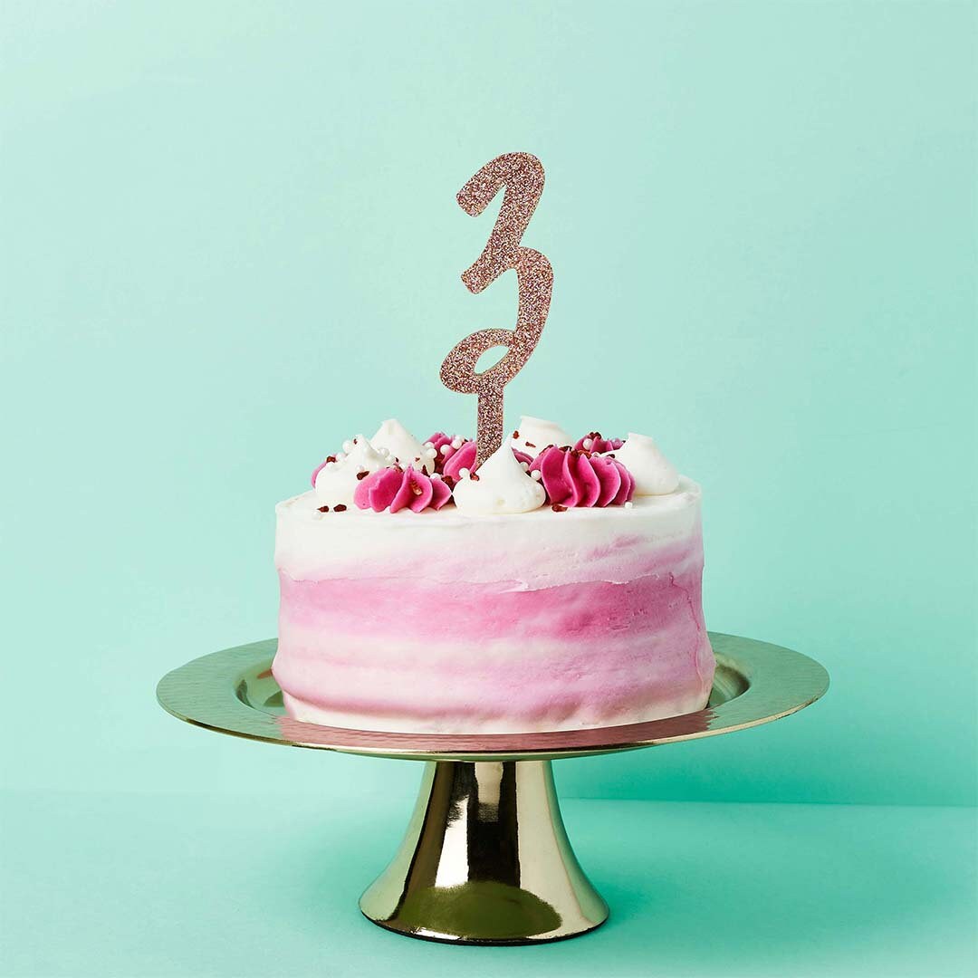 Rose Gold 3 Cake Topper Birthday Party Cake Decorations Rose - Etsy