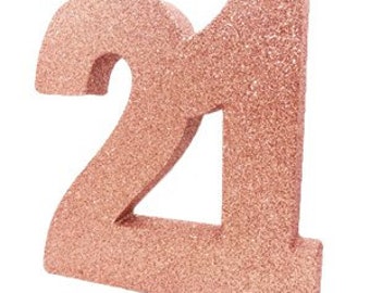 Rose Gold Glitter 21st Birthday Party Table Decoration, Rose Gold 21 Glitter Centrepiece, 21st Birthday Decorations, Party Decorations, 21st