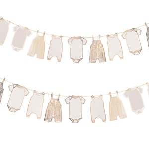 Neutral Gold Baby Shower Bunting, Clouds Baby Shower Bunting Decorations, Neutral New Baby Party, Girl Boy Baby Shower Decor, New Arrival