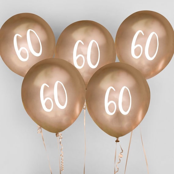 5 globos de oro del 60 cumpleaños, globos del sexagésimo