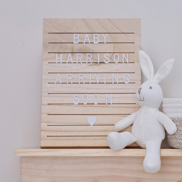 Wooden Letter Board White Letters, Baby Shower Party Sign, Wooden Decorations, Baby Shower Keepsake, New Arrival Party