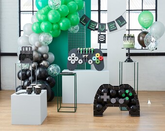 Video Game Party Decorations, Video Game Birthday Balloons, Gamer Party Theme, Gaming Party Supplies, Party Tableware, Video Game Party Bags