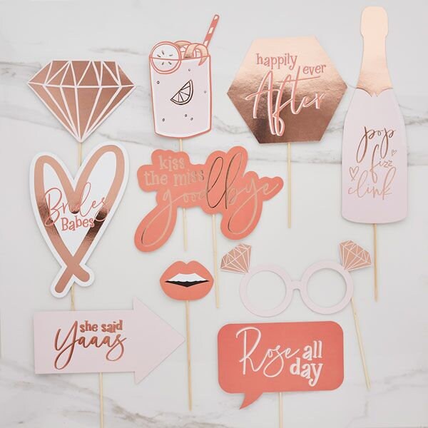 Pink Rose Gold Hen Party Photo Props, She Said Yaas Photo Props, Blush Bridal Shower, Hen Party Photo Props, Rose GoldBachelorette Party