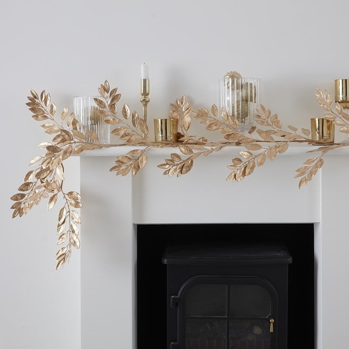 Gold Foliage Garland Rustic Christmas Garlands Festive Etsy UK