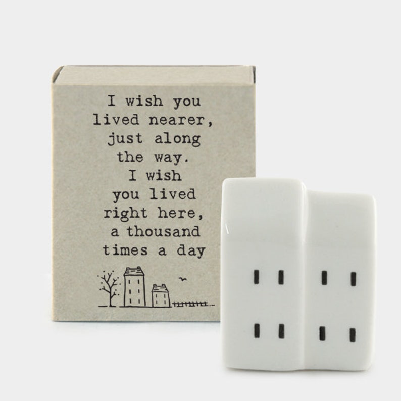 Birthday Gift East of India Matchbox House Friendship Gift Porcelain Matchbox Gift Wedding Keepsake