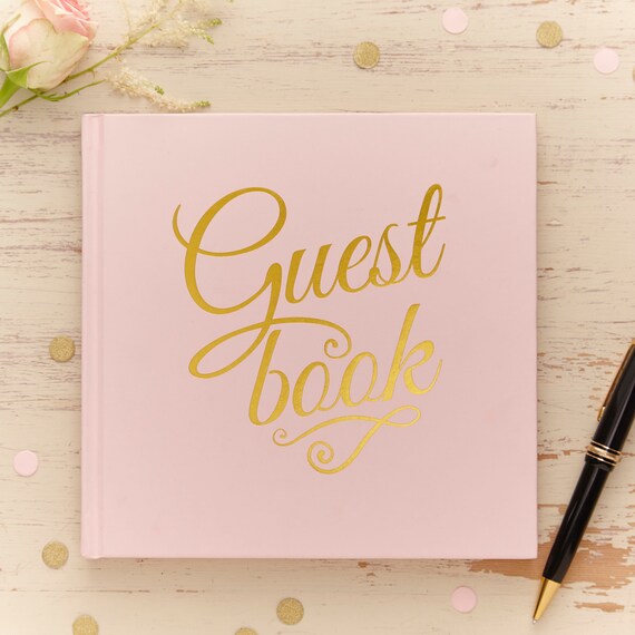pink gold wedding guestbook pink wedding guest book pink etsy pink wedding guest books
