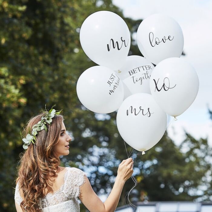 Mr Mrs Just Married Balloons Wedding Balloons Wedding Etsy UK