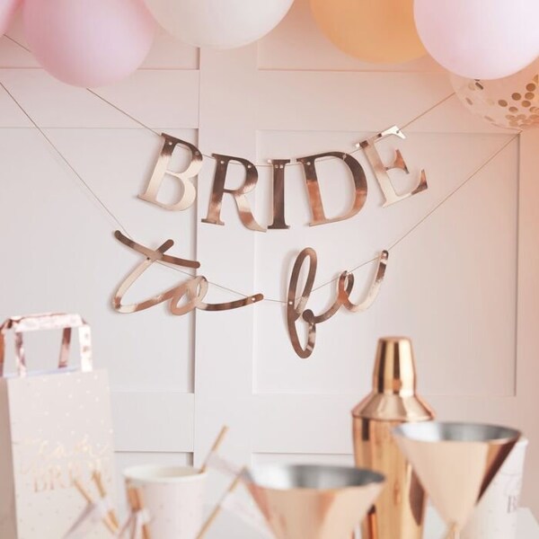 Rose Gold Bride to Be Banner, vrijgezellenfeest decoraties, bruids douche decoraties, vrijgezellenfeest decoraties,