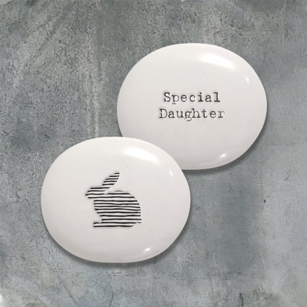 Special Daughter White Pebble Gift, Birthday Gift, Porcelain Gift, Pebble Keepsake, Birthday Gift, Christmas Gifts, Lockdown Gifts,