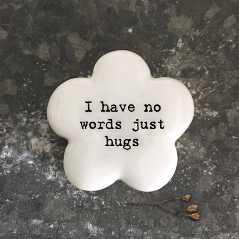 Friendship Hugs Flower Pebble Birthday Gift Christmas Gift image 1