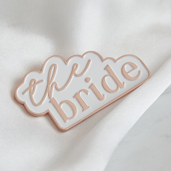 Rose Gold White Bride Enamel Hen Party Badge, Hen Party Decorations, Bridal Shower Party Gifts, Bride to Be Gifts