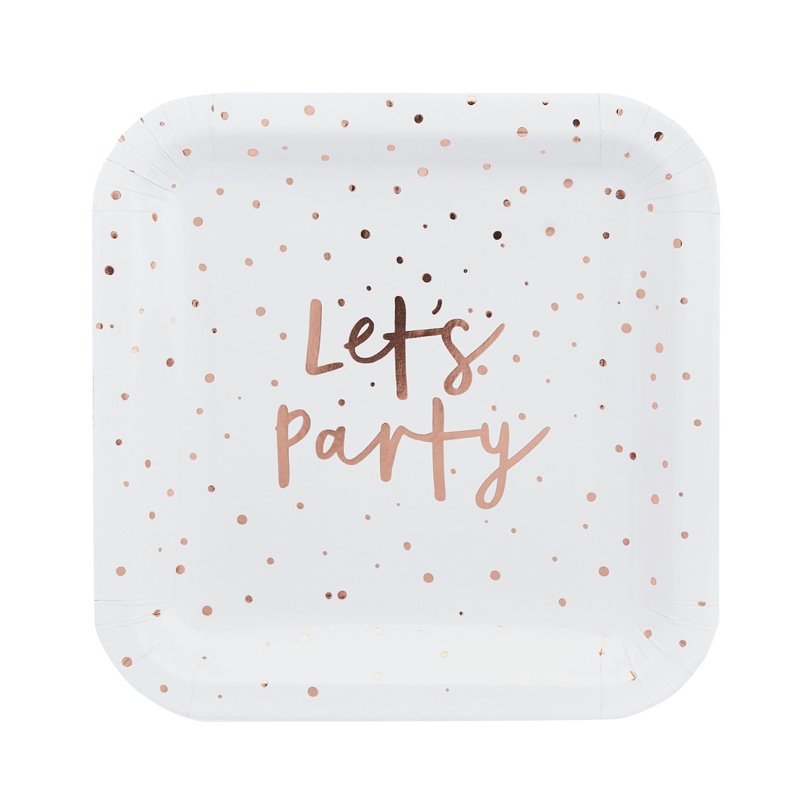 10 Rose Gold Lets Party Plates Rose Gold Wedding Plates Rose Etsy UK