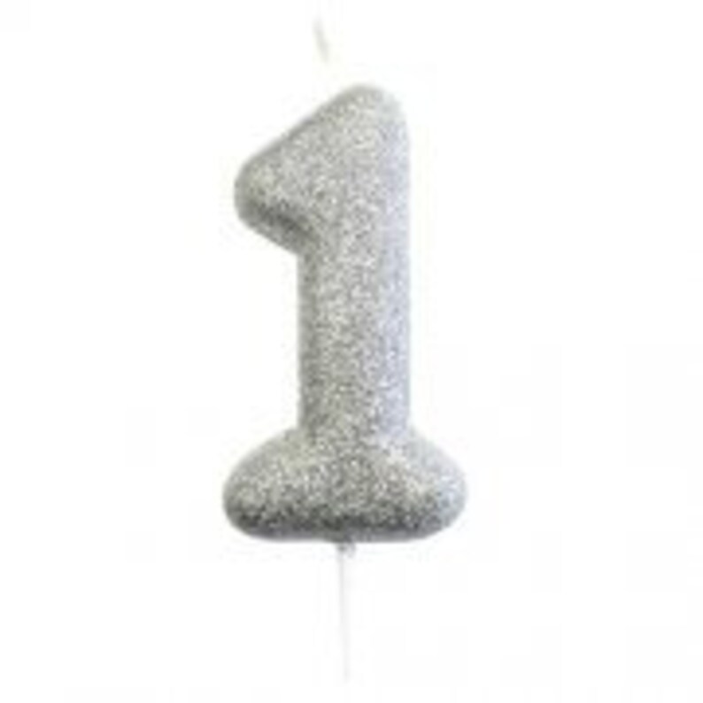 Silver Decorations 4th Birthday Silver Candle Four Candle Silver Anniversary Party Number 4 Silver Glitter Candle Birthday Cake Candle