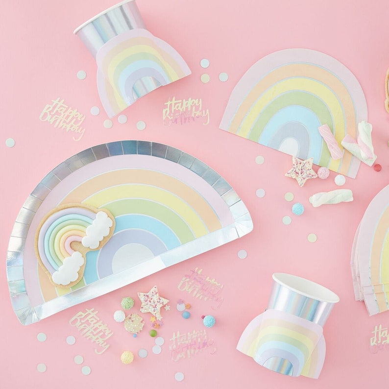Neutral Baby Shower Birthday Party Balloons Tea Party Wedding Decor Hen Party Balloon Garlands 24 Rainbow Confetti Linking Balloons