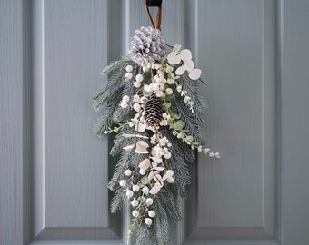 Artificial Pine Christmas Door Swag, Holiday Pine Decorations, Christmas Decorations, Xmas Artificial Foliage