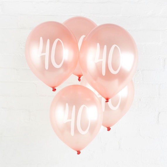 5 Rose Gold 40th Birthday Balloon Fortieth Birthday Balloons Etsy