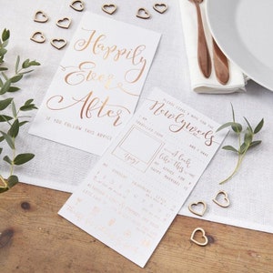 10 Rose Gold Wedding Advice Cards, Happily Ever After Wedding Advice Cards, Advice For The Bride & Groom, Advice For The Happy Couple