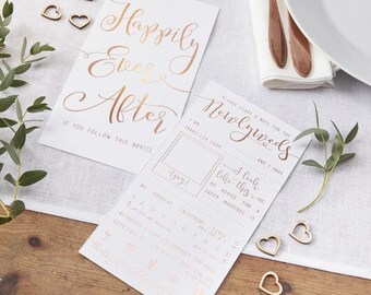 10 Rose Gold Wedding Advice Cards, Happily Ever After Wedding Advice Cards, Advice For The Bride & Groom, Advice For The Happy Couple