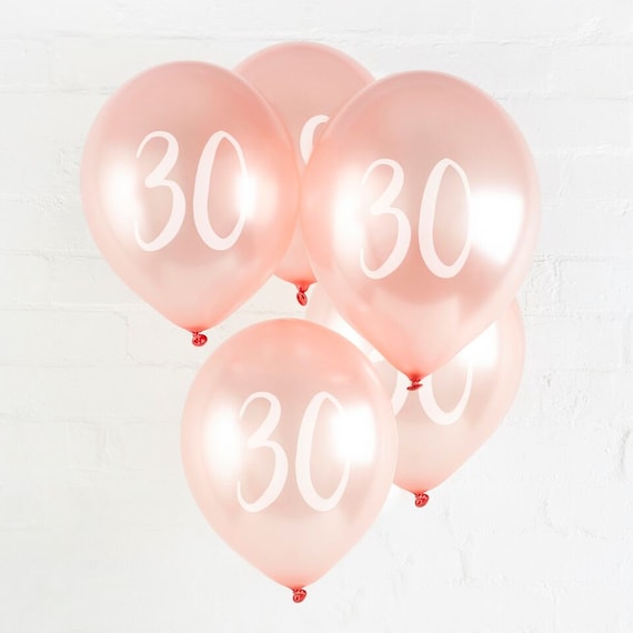 5 ballons confettis rose gold 30 ans