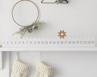 Wooden Advent Calendar, Reusable Christmas Advent Calendar Kit, Countdown to Christmas, Advent Decorations, Wooden Christmas Decorations