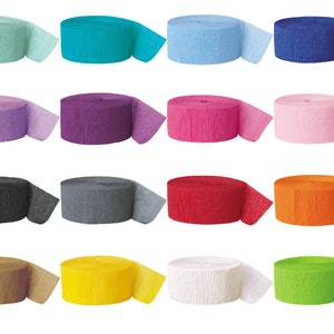 Party Decorators Crepe Streamers in A Choice of 16 Colours Large Crepe  Streamers Perfect for Decorating A Room on A Budget Recyclable 