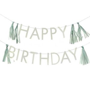 Sage Green Joyeux anniversaire Bunting, Décorations de fête, Fête danniversaire Bunting, Joyeux anniversaire, Décorations de fête, image 2