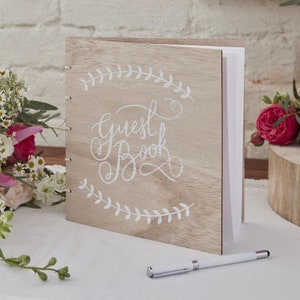 Wooden Wedding Guest Book, Party Decorations, Rustic Guest Book, Wooden Baby Shower Guest Book,