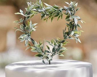 Foliage Heart Wedding Cake Topper, Wedding Cake Decorations, Foliage Cake Decorations