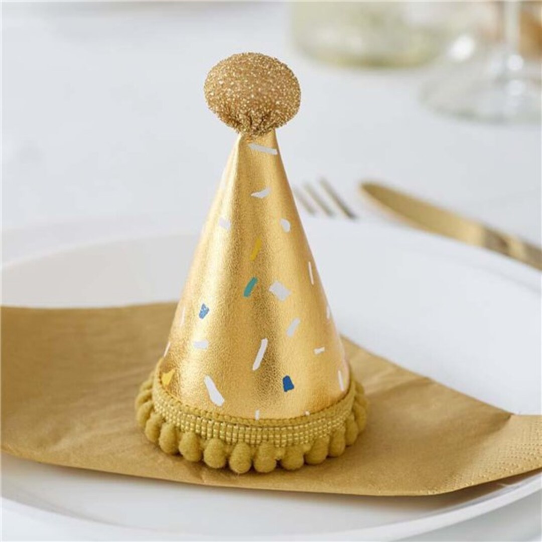 Gold Fabric Party Hat Birthday Party Hats Gold Party Hats Etsy