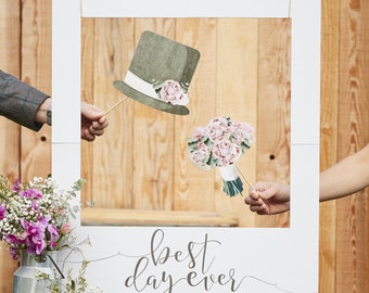 Best Day Ever Selfie Frame, Wedding Decorations, Wedding Photo Booth Props, Party Photo Props, Wedding Photo Props,