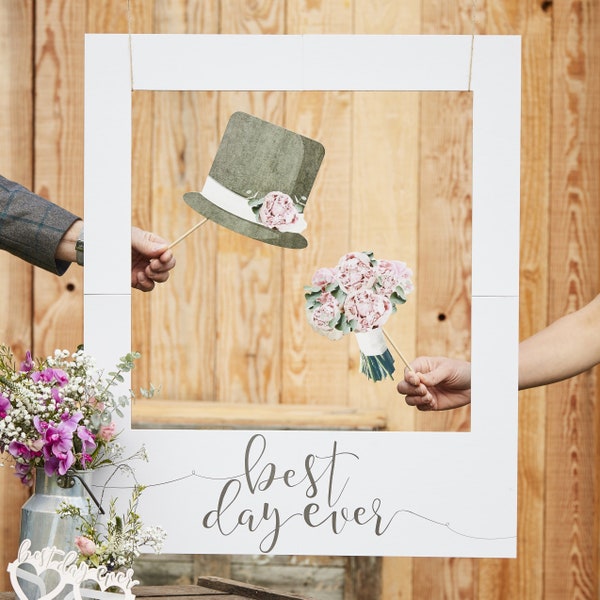 Best Day Ever Selfie Frame, Wedding Decorations, Wedding Photo Booth Props, Party Photo Props, Wedding Photo Props,