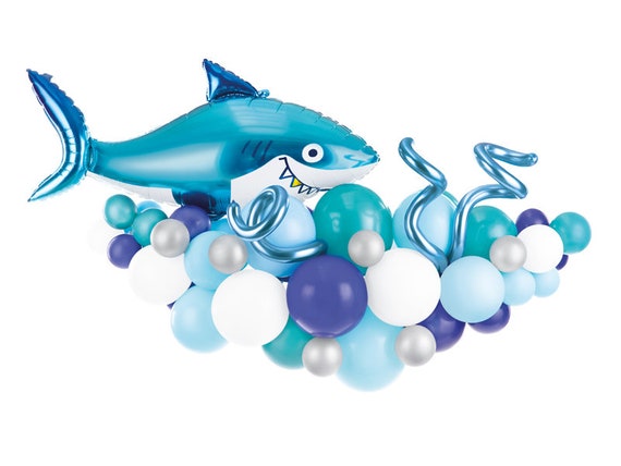 Blue Shark Balloon Garland, Birthday Party Balloons, Animal Balloons,  Birthday Party Decorations 
