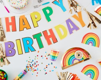 Rainbow Birthday Party Decorations, Rainbow Party Supplies, Bright Party Decor, Boys Girls Kids Birthday Party, Rainbow Decorations