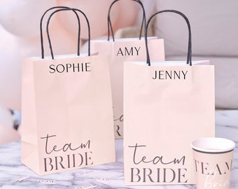 Personalised Hen Party Team Bride Bags, Bachelorette Party Bags, Bridal Shower Party Bags, Hen Party Favour Bags,