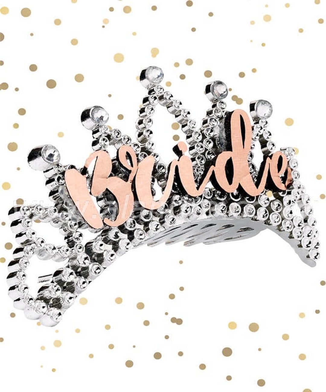 Rose Gold Bride Tiara, Hen Party Tiara, Silver Bride to Be Tiara