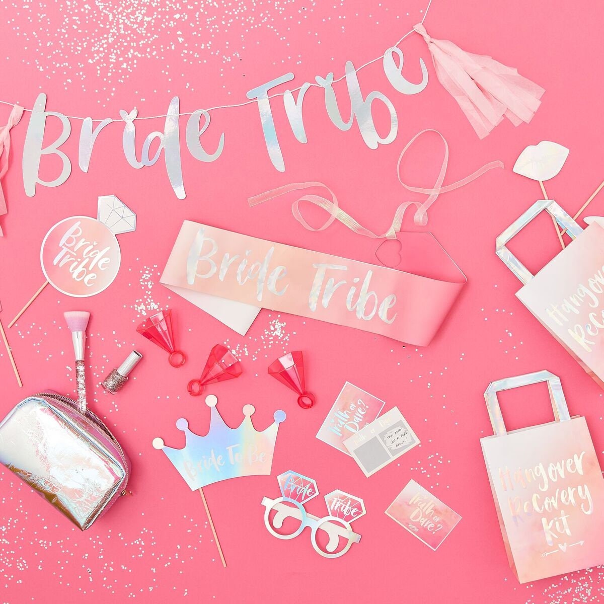 6 Hen Party Shot Glasses Pink Ring Shot Glasses Bride Tribe Etsy